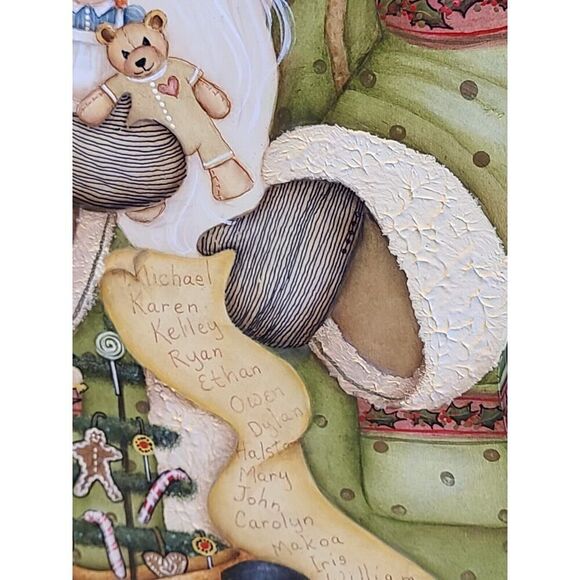 Special Wishes Father Christmas Hand Painted Statue Figure Wooden FolkArt 20½" - Picture 9 of 16